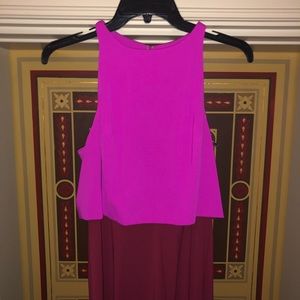 Jill Stuart Color Block Dress Fuscia/Maroon